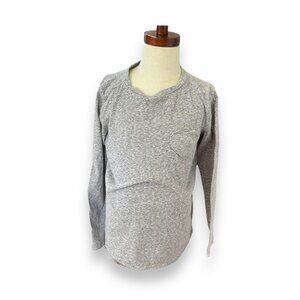 J.Crew - Crewcuts gray Long Sleeve Tee with Heart-Shaped Pocket